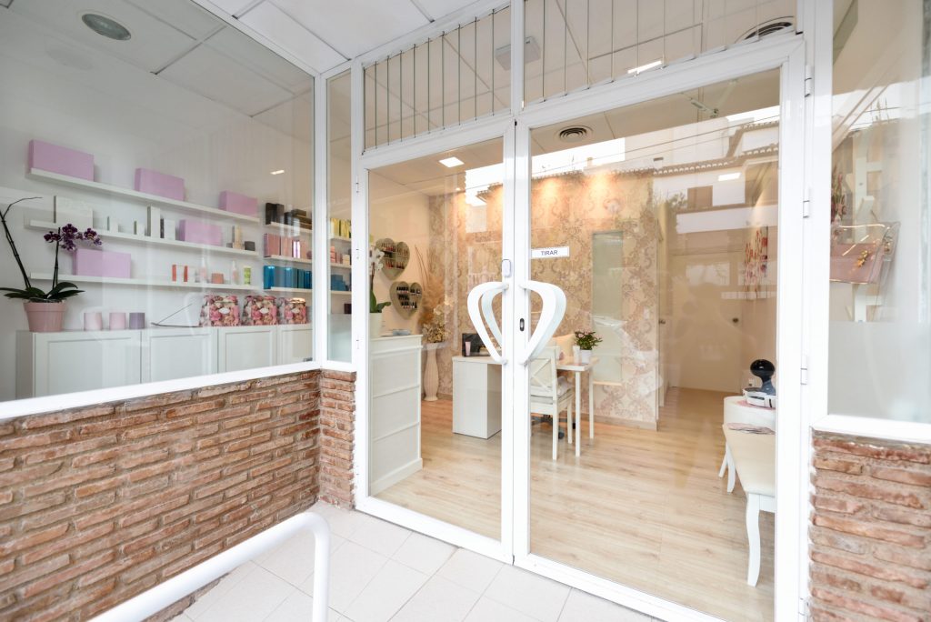 Beauty center, wellness and spa salon entrance.