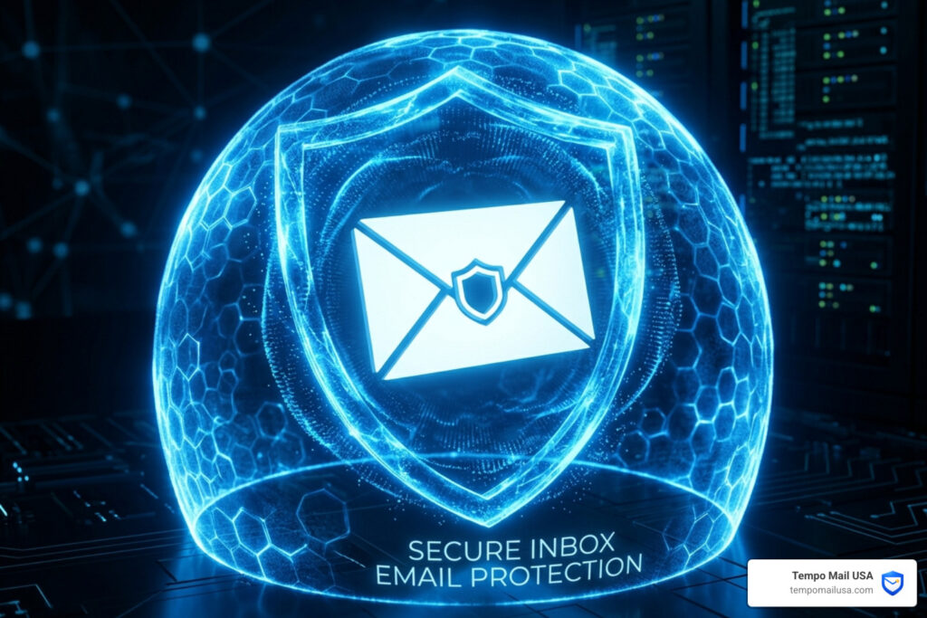 digital shield protecting an email inbox icon - best email service for personal use