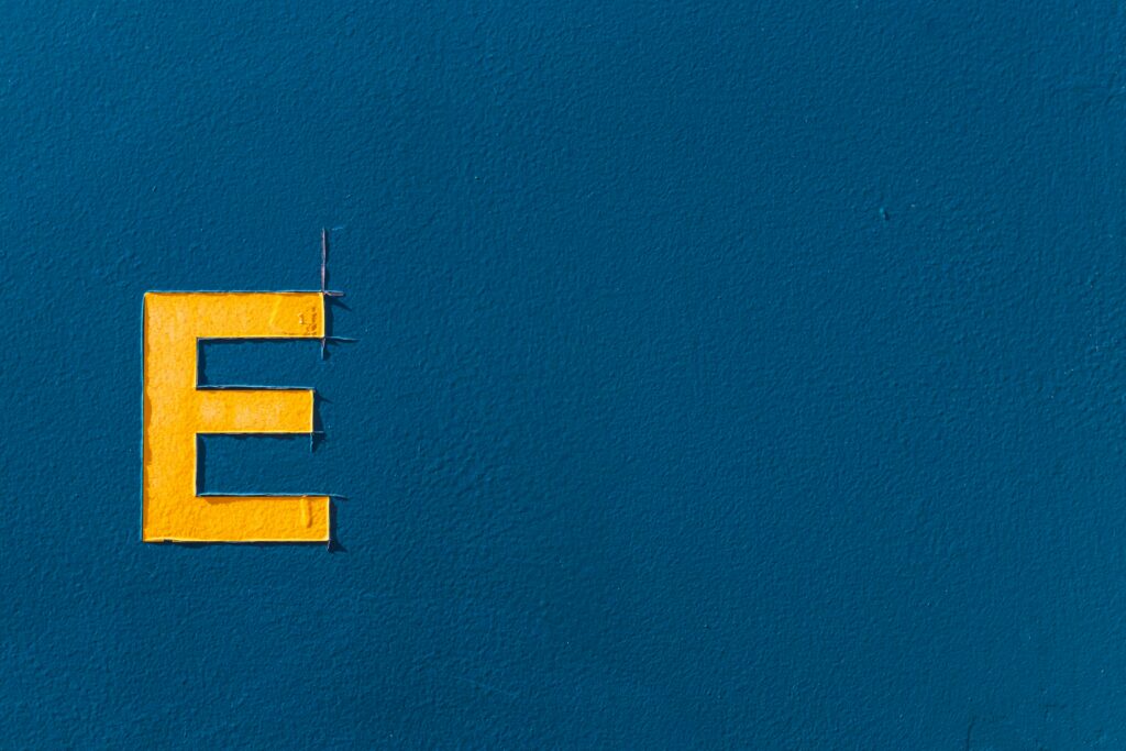 a yellow square with a blue background